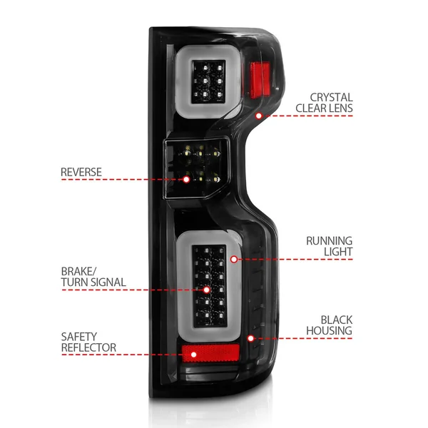 ANZO Sequential LED Taillights, Clear Lens, Black Housing2019-2021 Silverado 1500 - Image 3