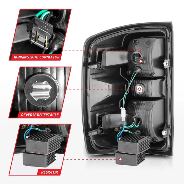 ANZO Sequential LED Taillights w/ Light Bar, Black Housing, Clear Lens2014-2018 Silverado 1500 - Image 4