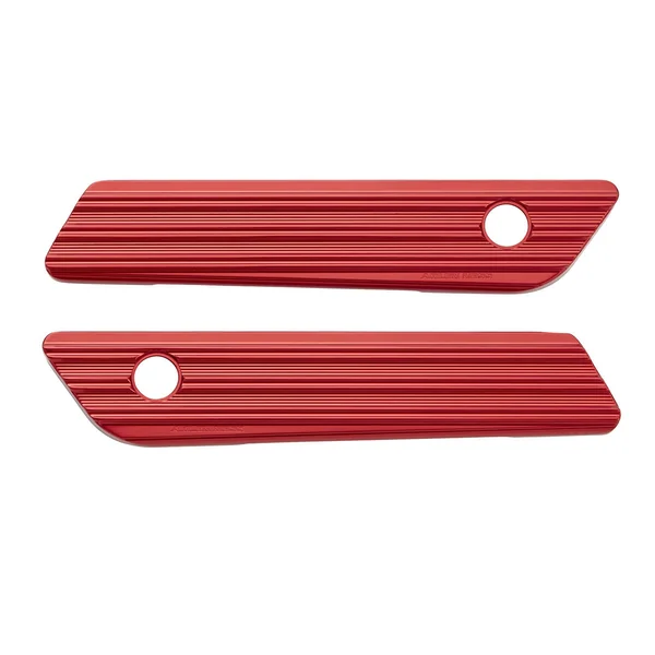 Arlen Ness 10-Gauge Saddlebag Latch Covers for 2014-2023 Harley Touring - Red