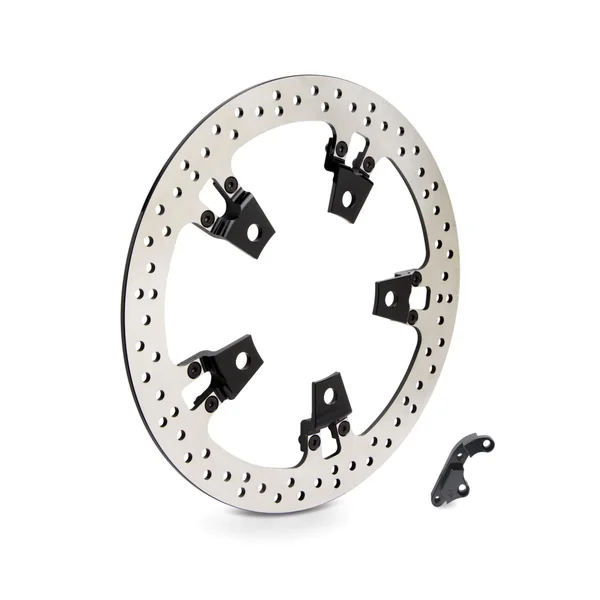 Arlen Ness® 14" Big Brake Floating Left Brake Rotor Kit for 14+ Harley FLHT / FLHX / FLHR / FLTRX / FLTRU / FLTRK, 17-20 FLHR with OEM cast wheel (spoke mount) 02962