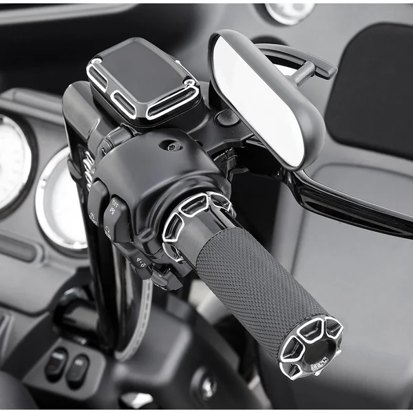 Arlen Ness Beveled Fusion Grips for Harley Dual Cable - Black - Image 2