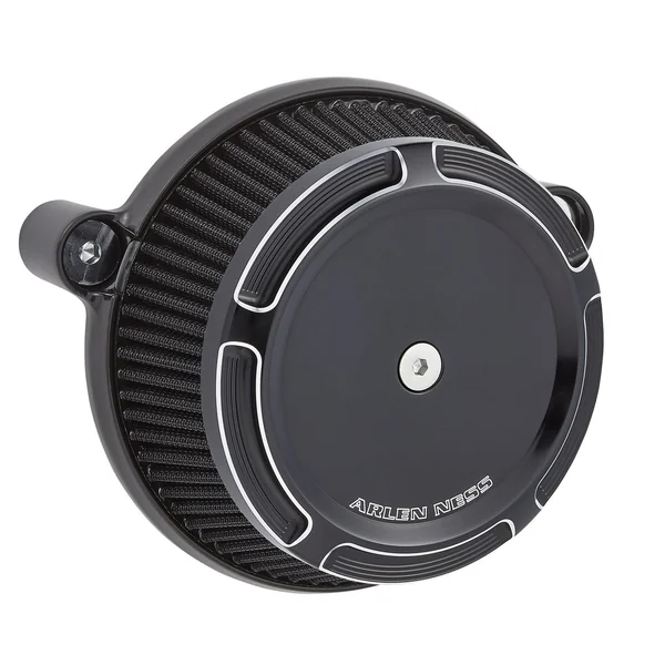 Arlen Ness® Big Sucker™ Stage 1 Air Filter Kit for '17-'20 Harley-Davidson FLHT|FLHR|FLHX|FLTRU/X|FL Trike Models; '18-'20 Softail Models | Beveled | Black/Black | Includes Hardware
