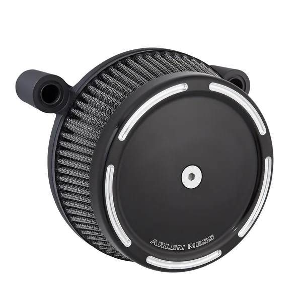 Arlen Ness® Big Sucker™ Stage I Air Filter Kit with Synthetic Filter for '08-'16 Harley-Davidson FLHT|FLHR|FLHX|FLTR; '16-'17 Softails; '14-'15 FLSTNSE; '13-'14 FXSBSE; '11-'12 FLSTSE; '16-'17 FXDLS - Slot Track - Hardware Included - Black/Chrome