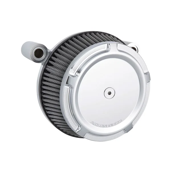 Arlen Ness® Big Sucker™ Stage I Air Filter Kit with Synthetic Filter in Beveled Chrome for 91+ Harley XL with CV Carb or Delphi EFI 50849
