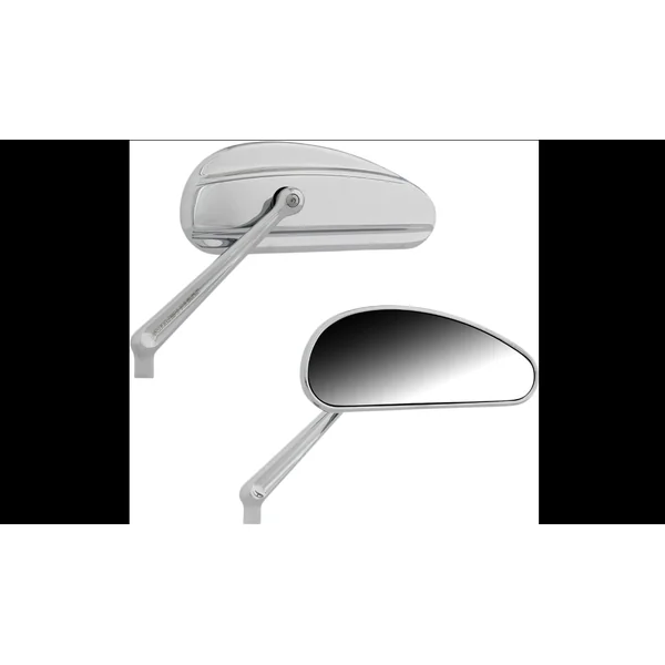 Arlen Ness Chrome Downdraft Forged Mirrors - Chrome Plated - Sold As a Pair - Fits All Harley Davidson Models