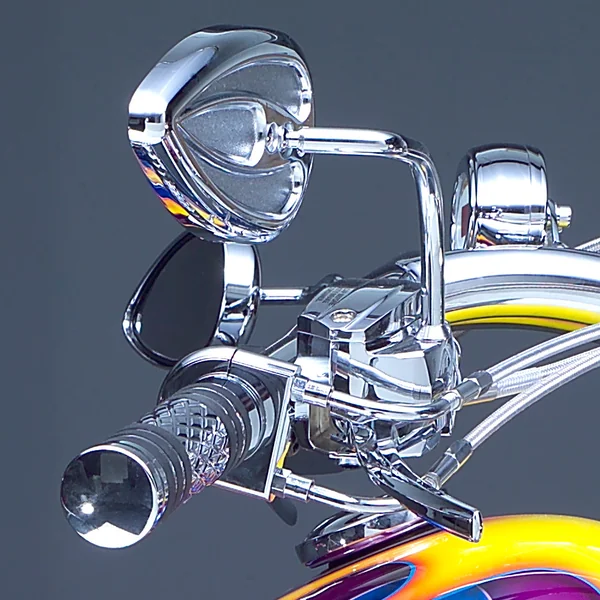 Arlen Ness Chrome Teardrop Mirrors with Steel Stems - Image 2