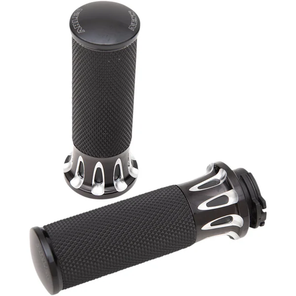 Arlen Ness Deep Cut Fusion Grips for Harley Dual Cable - Black