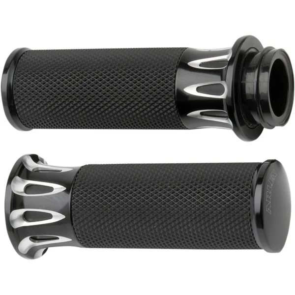 Arlen Ness Deep Cut Fusion Grips for Harley Electronic Throttle - Black