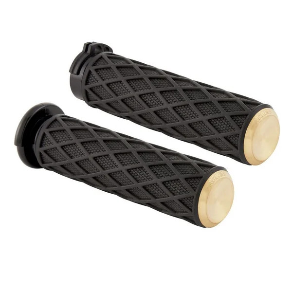 Arlen Ness Diamond Grips for Harley - Brass