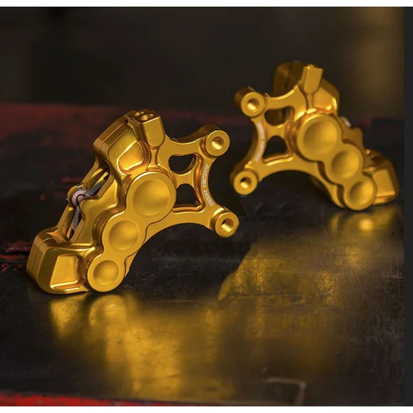 Arlen Ness Front 6-Piston Differential Bore Brake Caliper for Harley - Gold - Image 4