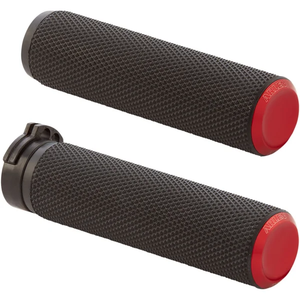 Arlen Ness Knurled Grips for Harley - Red