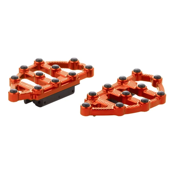 Arlen Ness® MX Billet Passenger Floorboards in Orange for 84+ Harley FLT and 09+ FL Trike 06877