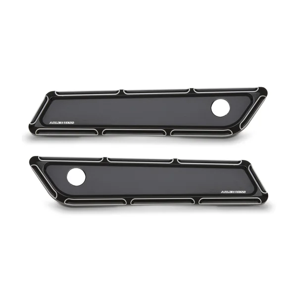 Arlen Ness® Ness-Tech® Saddlebag Beveled Hinge Covers for '14-'20 Harley-Davidson FLHT|FLHR|FLHX|FLTRU/K/X | Beveled | Black Matte | Sold in Pairs