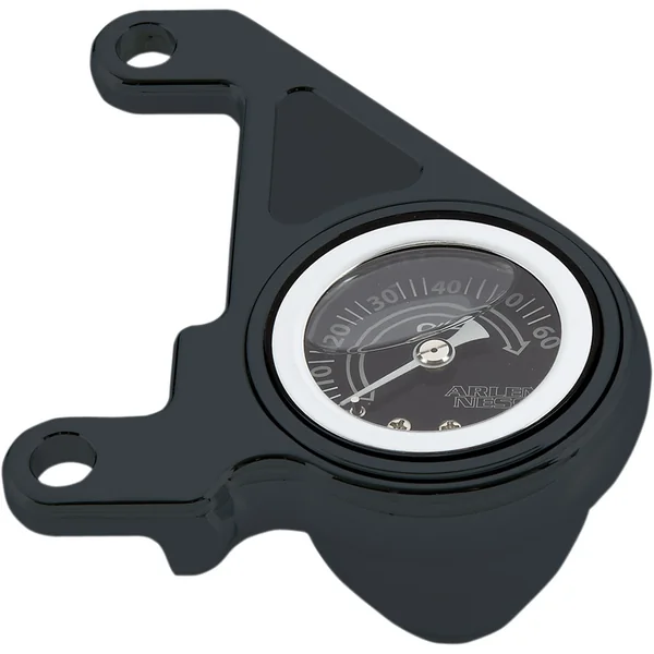 Arlen Ness Radius Oil Pressure Gauge Kit for Harley Twin Cam - Black