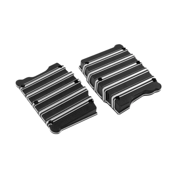 Arlen Ness® Rocker Box Top Covers in 10-Gauge Black with Machined Accents for 99-17 Harley Twin Cam 18253
