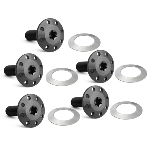Arlen Ness Titanium Floating Front Brake Rotor Bolts for Harley Touring - Black