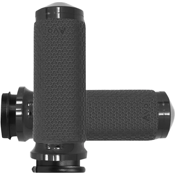 Avon Round Memory Foam Grips for Harley Electronic Throttle - Black - Image 3