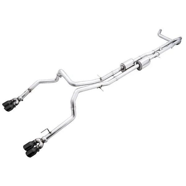 AWE 0FG 3" Cat-Back Exhaust System w/ 4" Quad Diamond Black Tips, Split Rear Exit2019-2026 Silverado & GMC Sierra 1500 6.2L