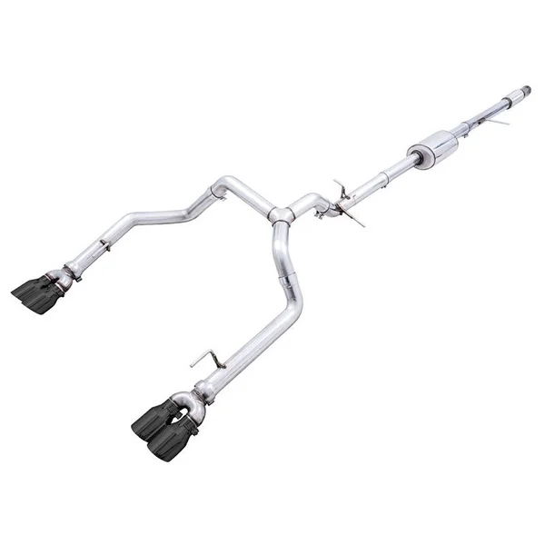 AWE 0FG 3" Cat-Back Exhaust System w/ Quad 4" Diamond Black Tips, Split Rear Exit2019-2026 Silverado & GMC Sierra 1500 5.3L