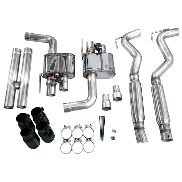 AWE SwitchPath 3" Cat-Back Exhaust System w/4" Quad Diamond Black Tips2018-2023 Ford Mustang GT - Image 4