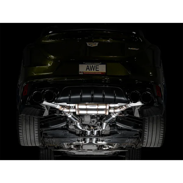 AWE SwitchPath Cat-Back Exhaust w/ 4.5" Quad Diamond Black Tips2022-2026 Cadillac CT4-V Blackwing - Image 4