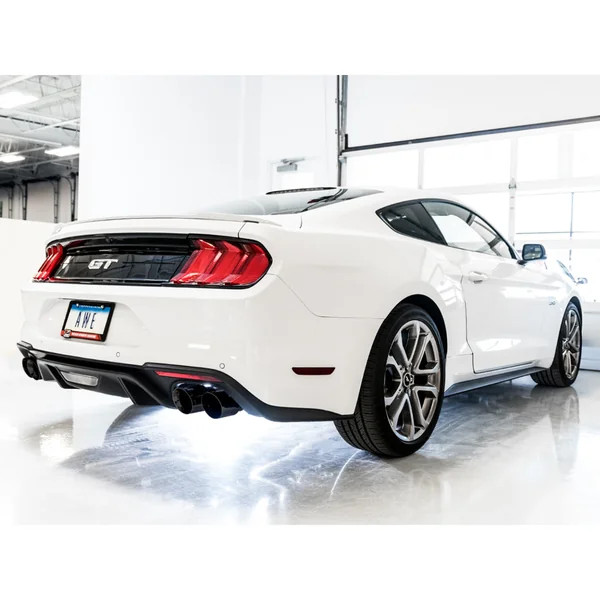 AWE Touring Edition 3" Cat-Back Exhaust System w/4" Quad Diamond Black Tips2018-2023 Ford Mustang GT - Image 6