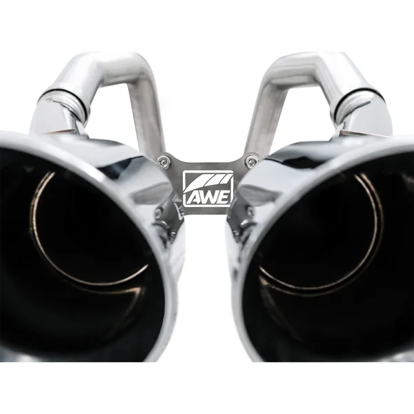 AWE Track Edition 3" Axle-Back Exhaust System w/ 4.5" Quad Chrome Silver Tips2014-2019 C7 Corvette - Image 4