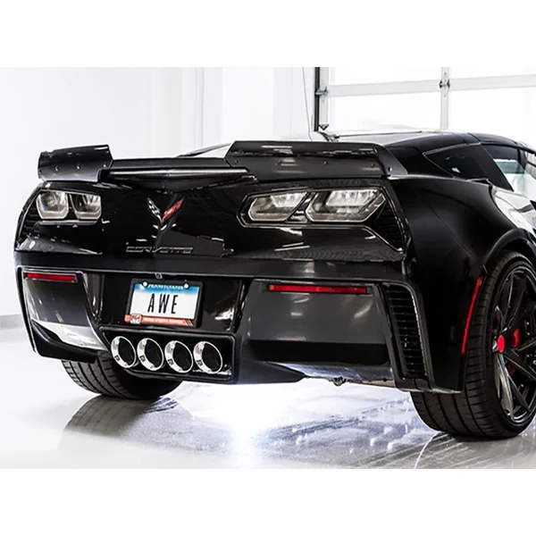 AWE Track Edition 3" Axle-Back Exhaust System w/ 4.5" Quad Chrome Silver Tips2014-2019 C7 Corvette - Image 5