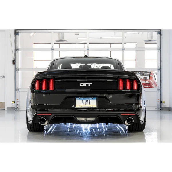 AWE Track Edition 3" Cat-Back Exhaust System w/4" Dual Chrome Tips2015-2017 Ford Mustang GT - Image 3