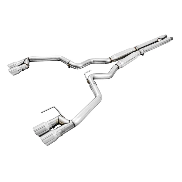 AWE Track Edition 3" Cat-Back Exhaust System w/4" Quad Chrome Tips2018-2023 Ford Mustang GT
