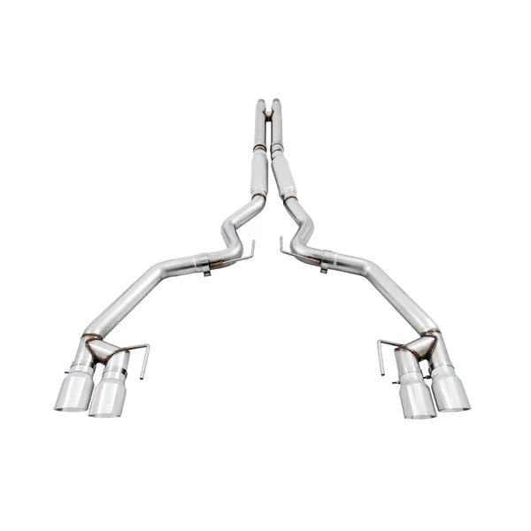 AWE Track Edition 3" Cat-Back Exhaust System w/4" Quad Chrome Tips2018-2023 Ford Mustang GT - Image 2