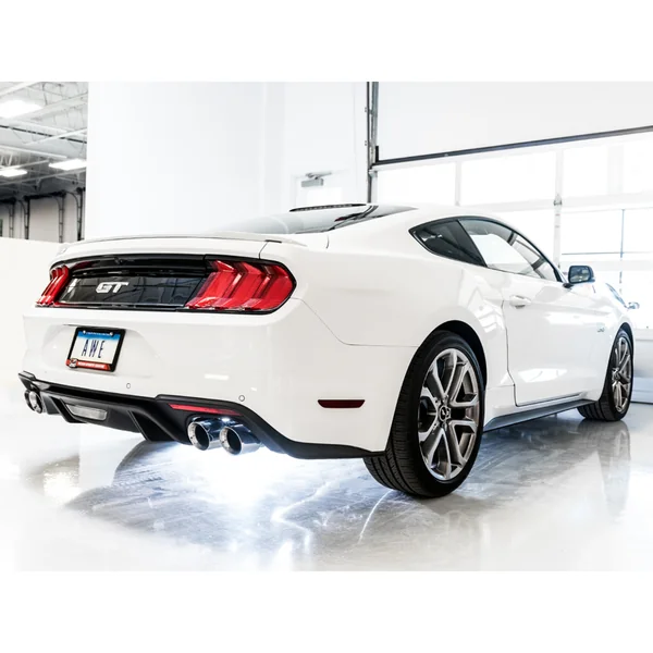 AWE Track Edition 3" Cat-Back Exhaust System w/4" Quad Chrome Tips2018-2023 Ford Mustang GT - Image 4
