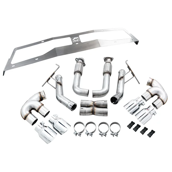 AWE Track Edition 3" Cat-Back Exhaust System w/ 4.5" Chrome Silver Tips2020-2026 C8 Corvette & E-Ray - Image 3