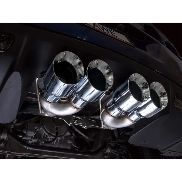 AWE Track Edition Axle-Back Exhaust w/ 4.5" Quad Chrome Silver Tips2006-2013 C6 Corvette Z06 & ZR1 - Image 5