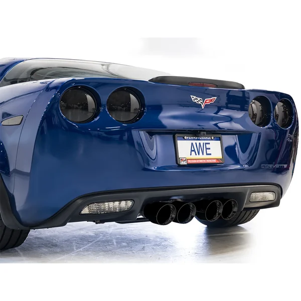 AWE Track Edition Axle-Back Exhaust w/ 4.5" Quad Diamond Black Tips2006-2013 C6 Corvette Z06 & ZR1 - Image 6