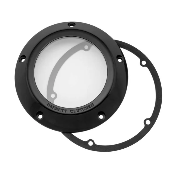 Barnett® Scorpion Billet Derby Cover with Clear Viewing Window for 1999-2006 Harley Twin Cam Touring, Softail & Dyna Models - Made in USA 3433044006