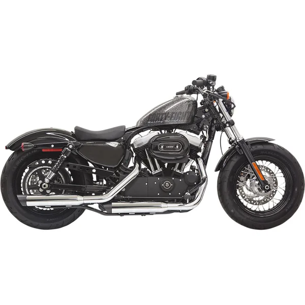 Bassani 3" FirePower Slip-On Mufflers for 2014-2022 Harley Sportster - Chrome/Black Slash-Cut