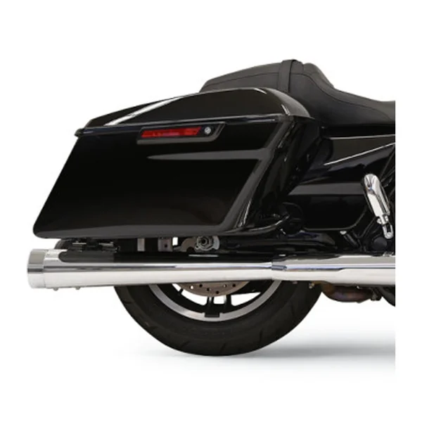 Bassani 4" DNT Megaphone Mufflers for 2017-2023 Harley Touring - Chrome with Chrome End Caps
