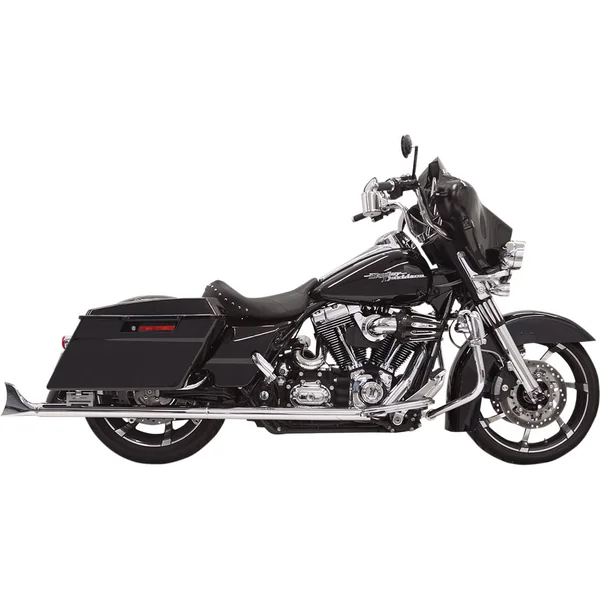Bassani Chrome 2-1/4" Fishtail 33" Slip-On Mufflers for 1995-2016 Harley Touring - With Baffle