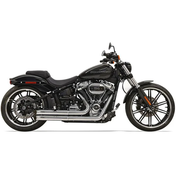 Bassani Pro Street Turn Out Exhaust for 2018-2023 Harley Softail Breakout & Fat Boy - Chrome