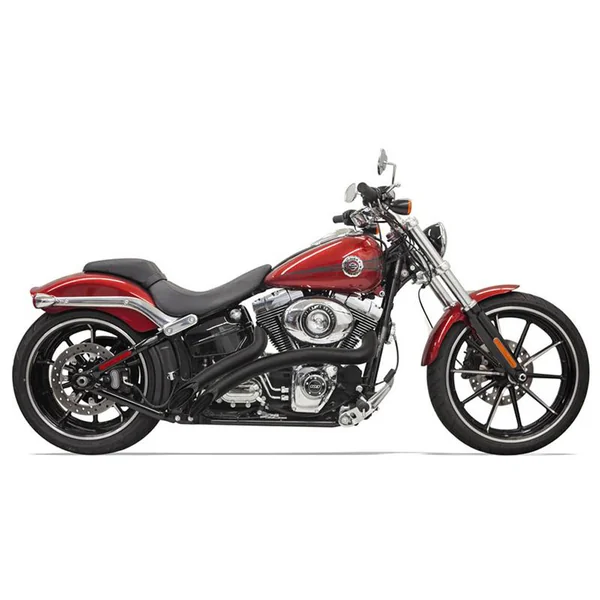 Bassani Radial Sweepers Exhaust for Harley Softail & Dyna - Black / Black Shields - Image 3