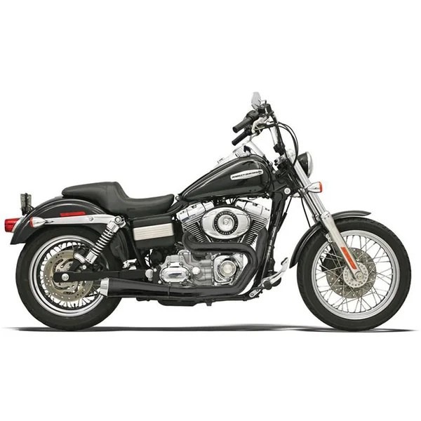 Bassani Road Rage 2-Into-1 Exhaust for 1991-2017 Harley Dyna - Black