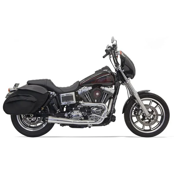 Bassani Road Rage 2-Into-1 Exhaust for 1991-2017 Harley Dyna - Chrome
