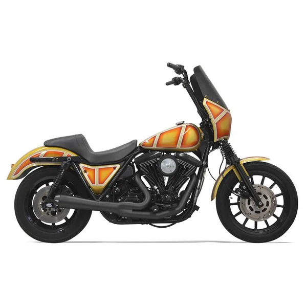 Bassani Short Road Rage Exhaust for Harley FXR - Black