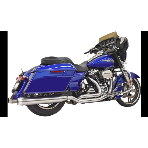 Bassani Xhaust® 2-into-2 Stainless Steel True Dual Performance Exhaust System with 4" Mufflers for 2017-Up Harley FLH FLT Touring M8 Models - MADE IN USA