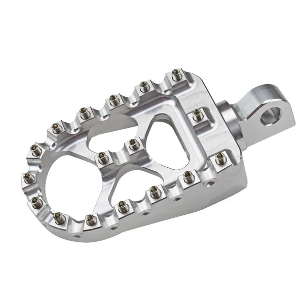 Billet Aluminum MX Style Driver or Passenger Foot Pegs with Male Clevis Mount for Harleys and other models - Sold As Pair - Anodized Silver - Image 2