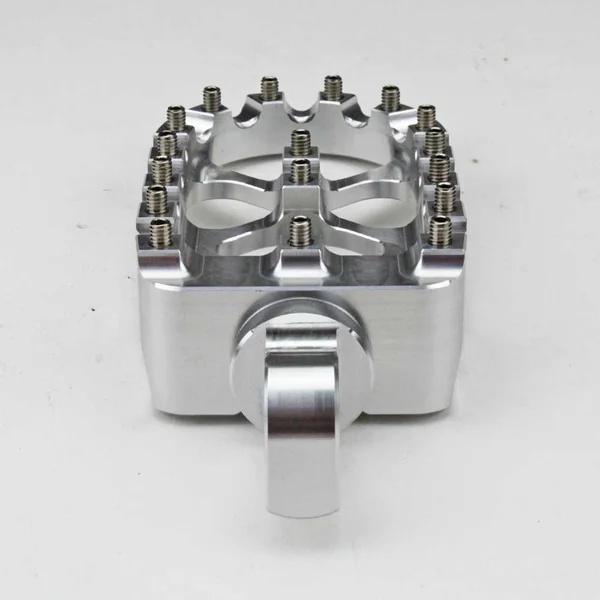 Billet Aluminum MX Style Driver or Passenger Foot Pegs with Male Clevis Mount for Harleys and other models - Sold As Pair - Anodized Silver - Image 5