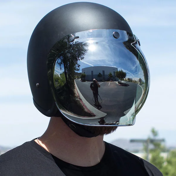 Biltwell Anti-Fog Bubble Shield - Chrome Mirror - Image 5