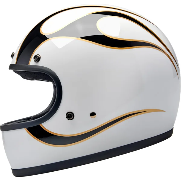 Biltwell Gringo DOT Helmet - White/Black Flame - Image 2