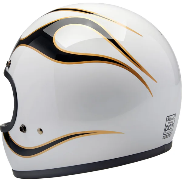 Biltwell Gringo DOT Helmet - White/Black Flame - Image 4